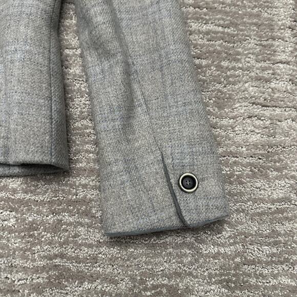 Akris Blazer Womens 6 Gray Plaid Wool Cashmere Four Button Jacket Workwear - Picture 7 of 16